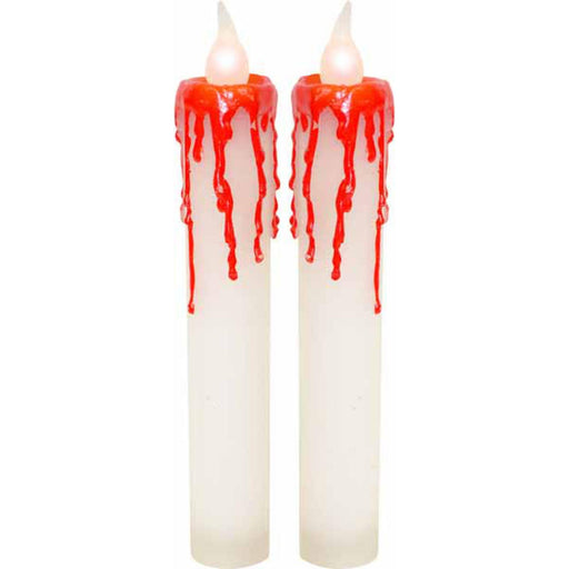 "White Blood Dripping Candles - Set Of 2"