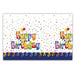 Multicolor Happy Birthday Plastic Tablecover, 47 x 70 Inches