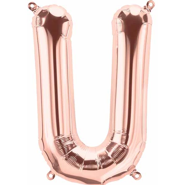 34-Inch Rose Gold Letter U Balloon