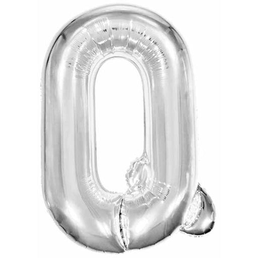 34" Silver Letter Q Foil Balloon
