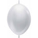 Satin Silver 12-Inch Link-O-Loons Latex Balloons, 25 Count