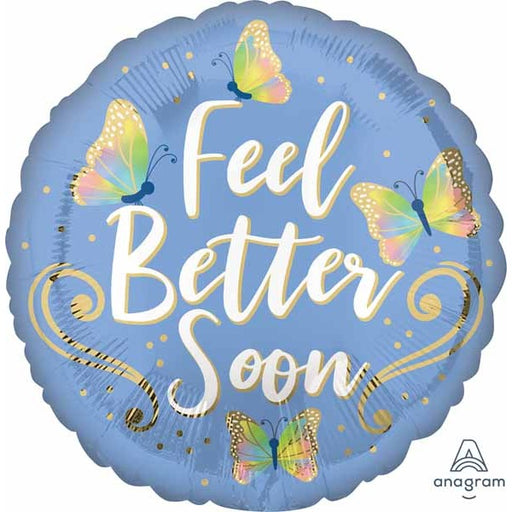 Feel Better Butterflies 18-Inch Round Foil Balloon