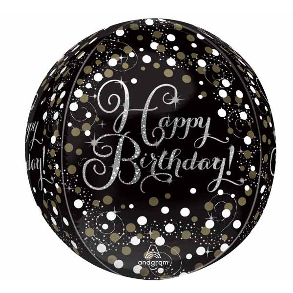 Sparkling Happy Birthday 16" Orbz Foil Balloon
