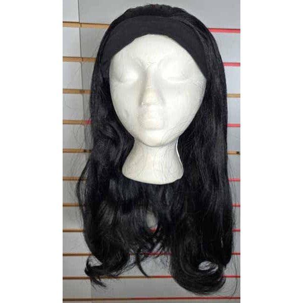 Black Schoolgirl Costume Wig with Headband