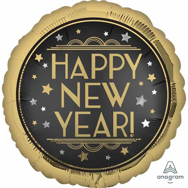 Vintage New Year 18" Round Foil Balloon