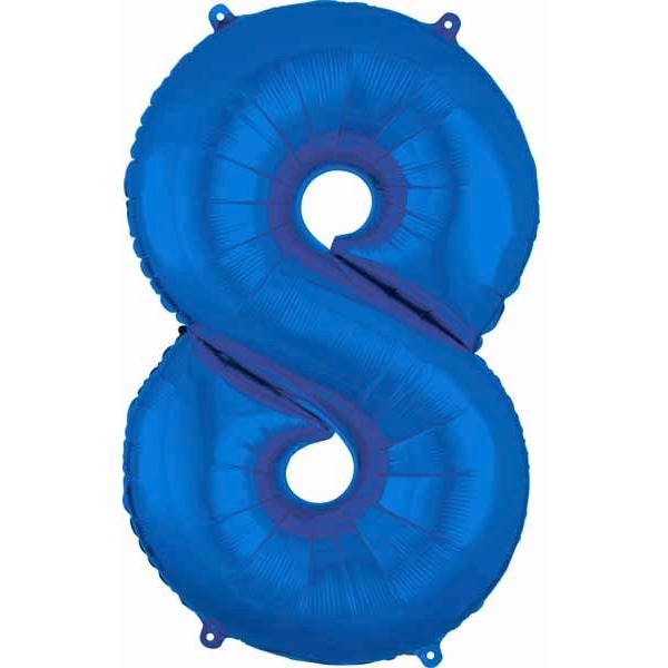 Blue Number 8 Balloon, 16 Inch