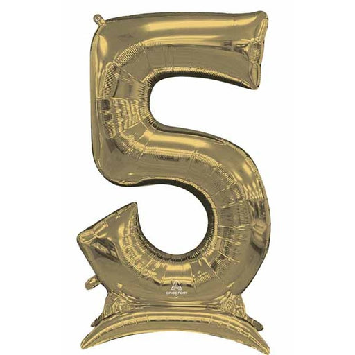 White Gold Number 5 Stand-Up Balloon, 50-Inch Series
