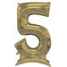 White Gold Number 5 Stand-Up Balloon, 50-Inch Series