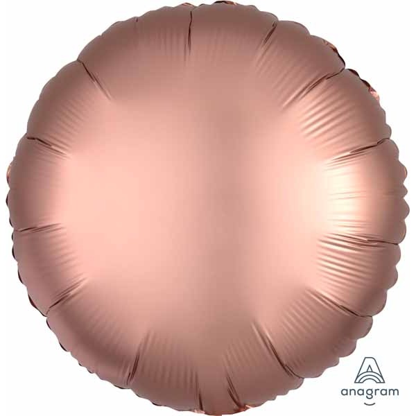 Rose Copper Satin Luxe Round Foil Balloon, 18 Inch