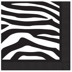 Zebra Print 2-Ply Beverage Napkins, 16 Count