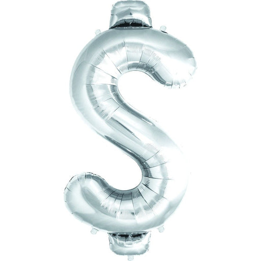 34-Inch Silver Dollar Sign Balloon