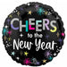 Mid Century Happy New Year 18" Round Foil Balloon
