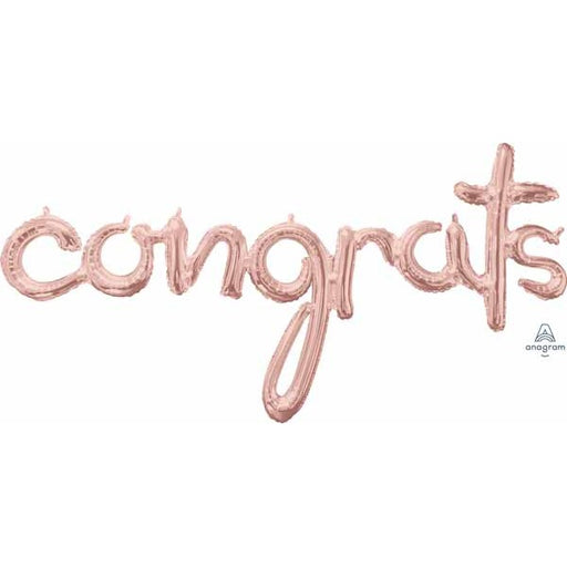 Rose Gold Congrats Script Balloon