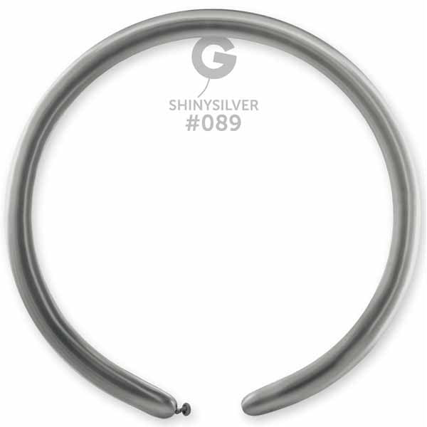 Gemar 260 Shiny Silver #089 Twisting Balloons, 50 Count