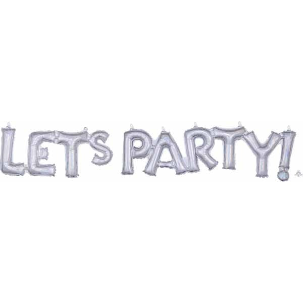 Let's Party Holographic Block Letter Balloon