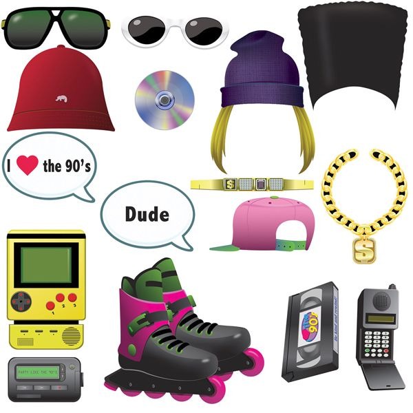 90s Photo Fun Signs, 16-Pack