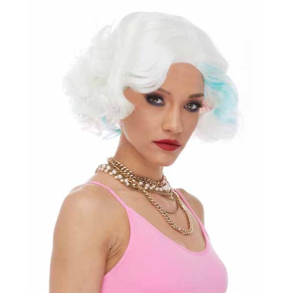 Euphoria Light Blonde Wig with Pink and Blue Accents