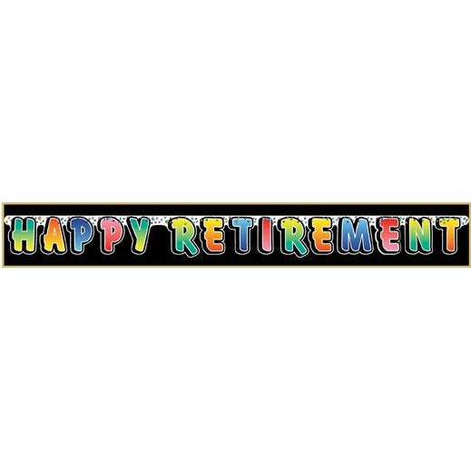 Multicolor Happy Retirement Streamer, 5 ft