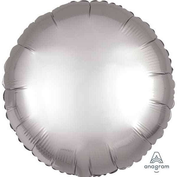 18 Inch Platinum Satin Luxe Round Foil Balloon