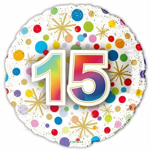 Number 15 Foil Balloon, 18 Inch