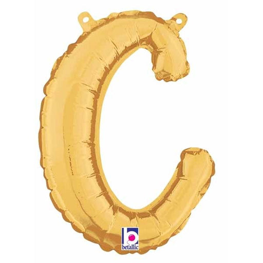 14" Gold Script Letter C Balloon