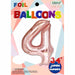34-Inch Rose Gold Number 4 Foil Balloon