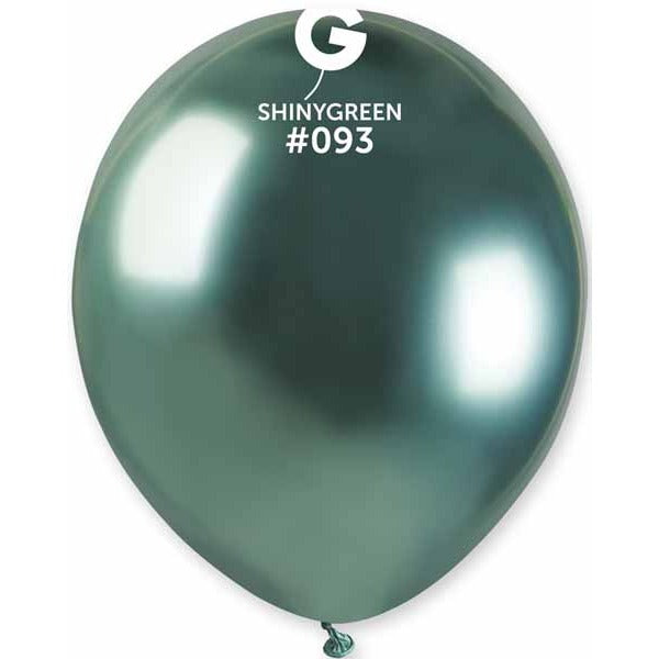 Gemar 5" Shiny Green #093 Latex Balloons, 50 Count