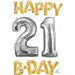 Happy 21st Birthday Gold & Silver Foil Balloon Kit