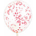 12-Inch Red Confetti Print Latex Balloons, 6 Pack
