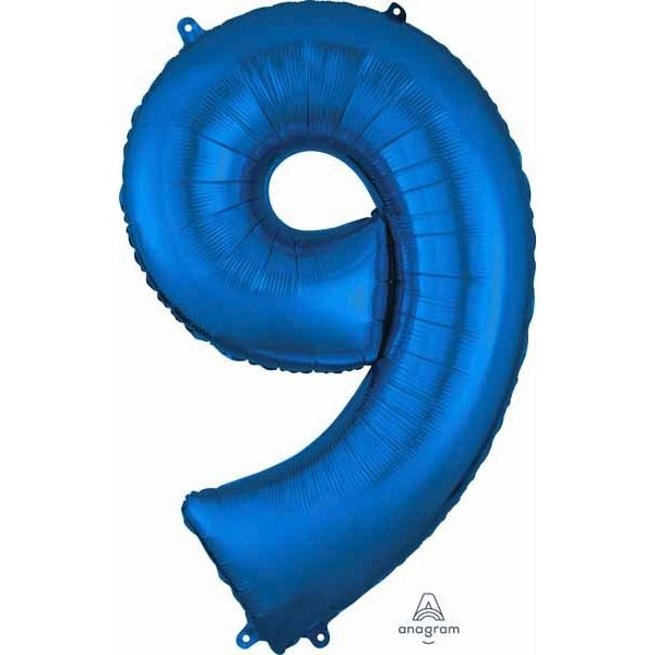 16-Inch Blue Number 9 Balloon