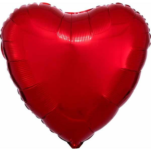 Anagram 18-Inch Metallic Red Heart Foil Balloon