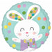 Spotted Easter Bunny Jumbo Round Foil Balloon