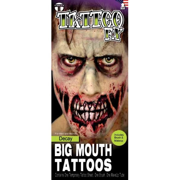 Tinsley Transfers Decay Kit Big Mouth Temporary Tattoos