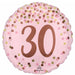 Pretty Pink 30th Birthday Round Foil Balloon, 18 Inch