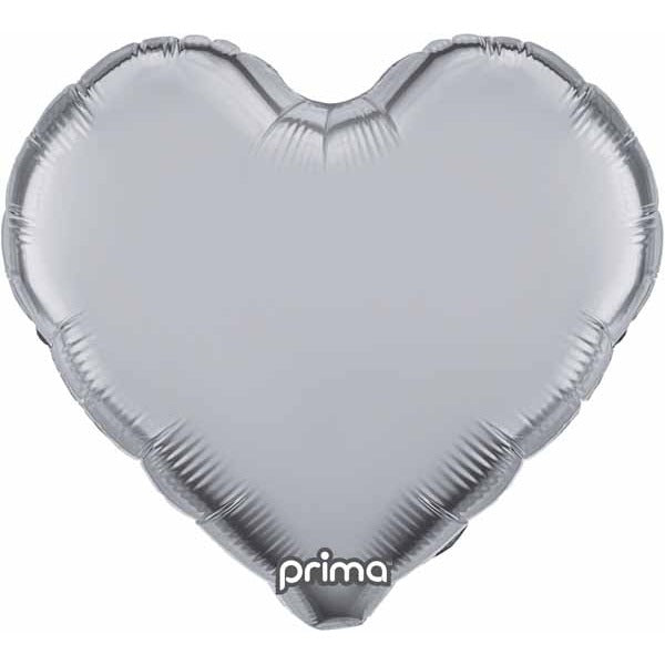 Prima Silver Heart Foil Balloon, 32 Inch
