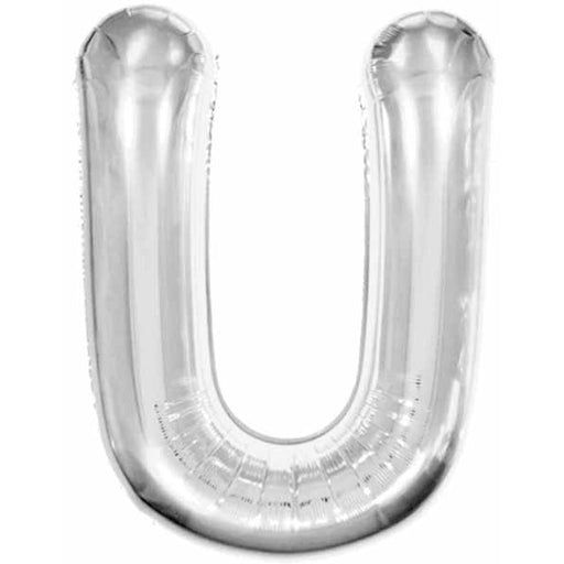 34-Inch Silver Letter U Foil Balloon