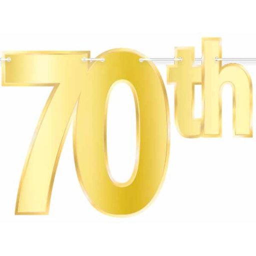 Gold Foil 70th Birthday Streamer