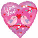 I Love You Birds 18" Heart Foil Balloon