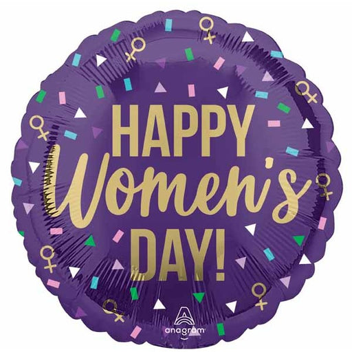 Happy Women's Day 18" Round Foil Balloon