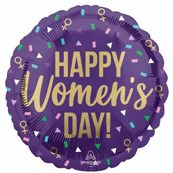 Happy Women's Day 18" Round Foil Balloon