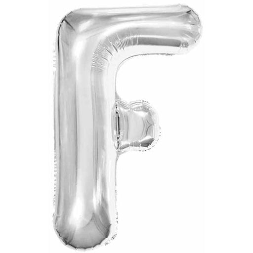 34 Inch Silver Letter F Foil Balloon
