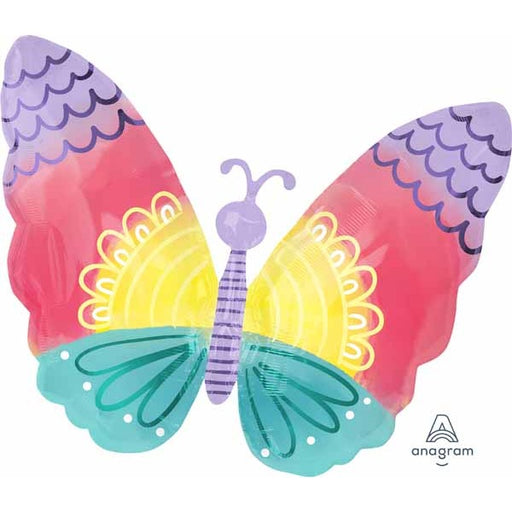 18" Tie-Dye Butterfly Foil Balloon