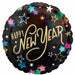 New Year Starlight 18-Inch Round Foil Balloon