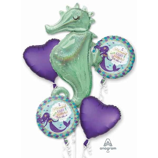 Mermaid Wishes Seahorse Foil Balloon Bouquet