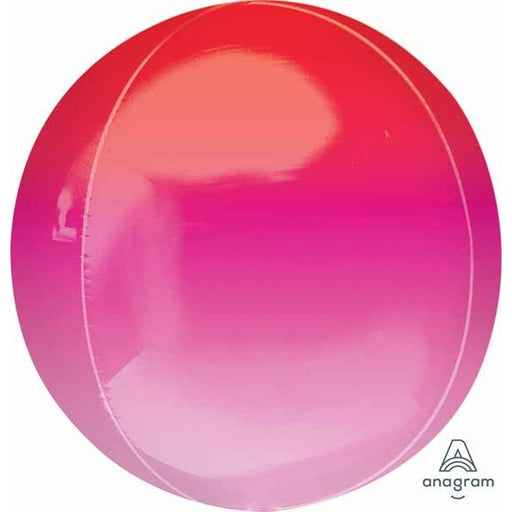 Red & Pink Ombre Orbz Foil Balloon