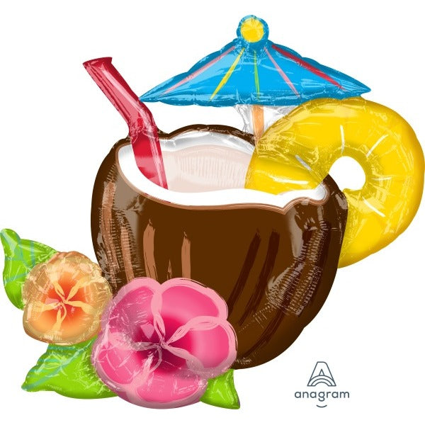 Coconut Piña Colada 30-Inch Shaped Foil Balloon