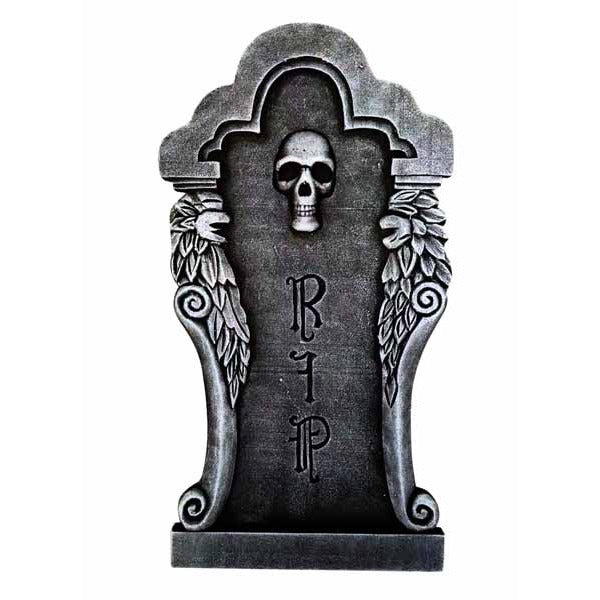 Silver Skull Halloween Tombstone Decoration