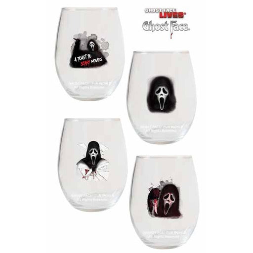 Ghost Face Wine Tumblers, Set of 4
