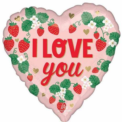 Luv You Berry Much 18-Inch Heart Foil Balloon