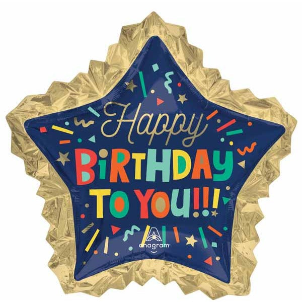 Bright Happy Birthday Blocks 34-Inch Foil Balloon